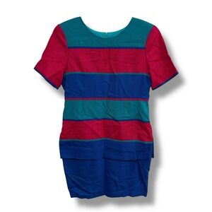 Vintage Misty Lane Women's Dropped Skirt Striped Dress Size 12 - 19.5‎ x 38